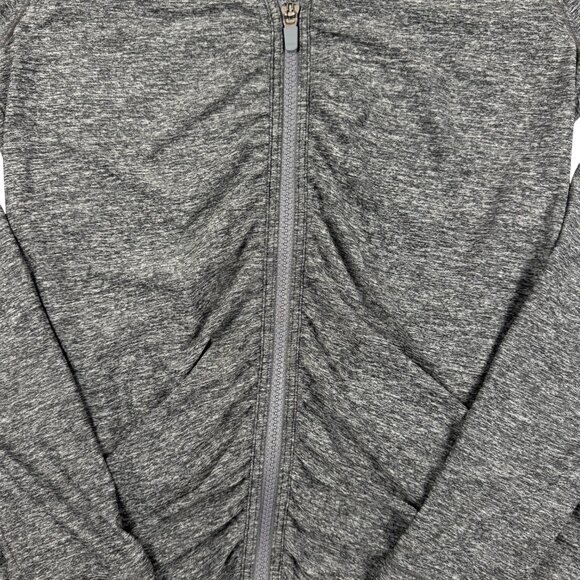 Athleta Pacifica Crosscurrent Hooded Jacket S Heather Gray, Ruched Zip, UPF - Picture 4 of 14